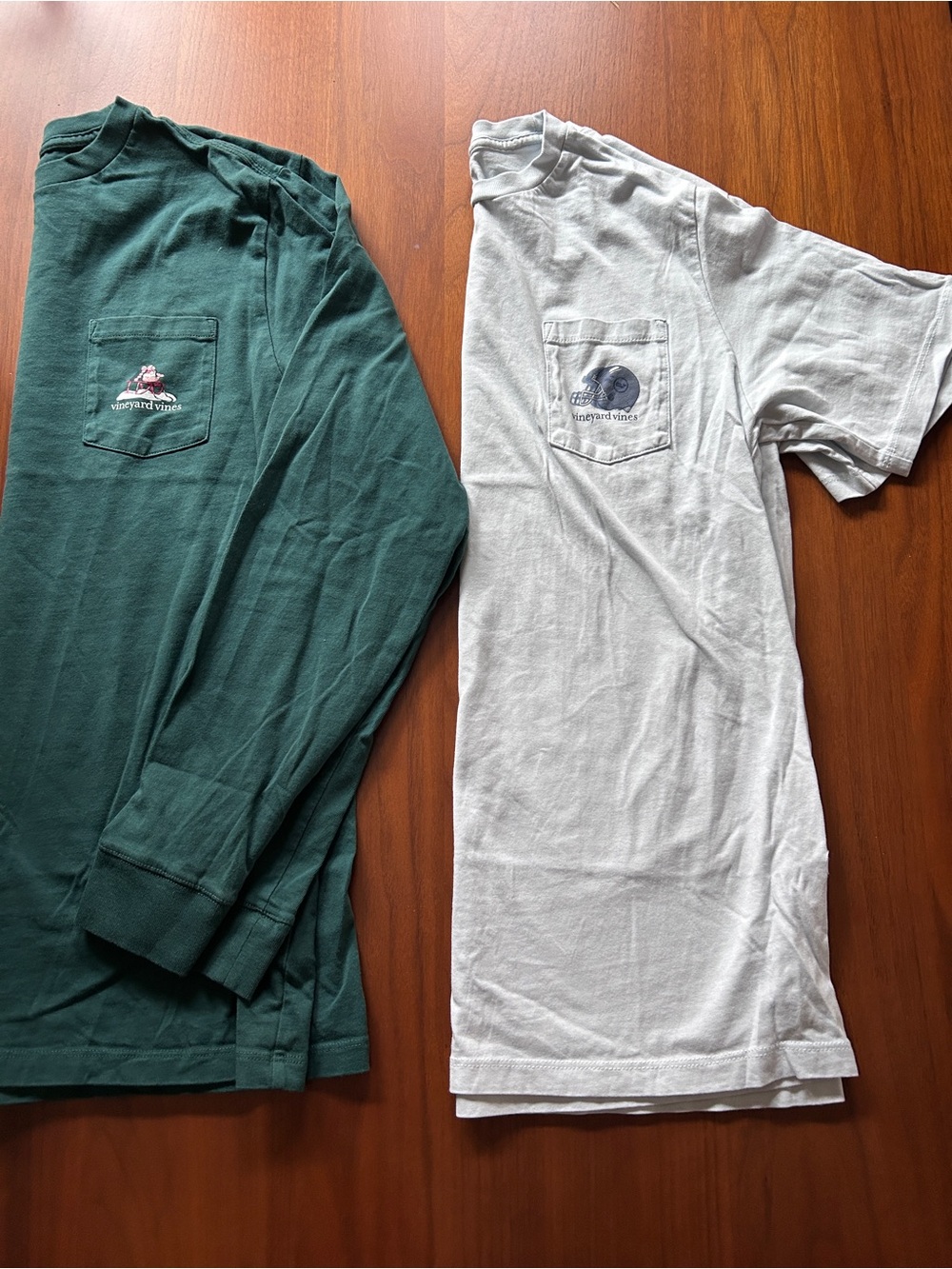 one (1) Vineyard Vines Long Sleeve Pocket Tee - Forest Green Boys XL
